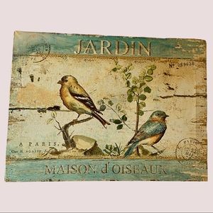 18x13 Canvas Bird Garden Wall Art Farmhouse, cottage, Antique,shabby chic